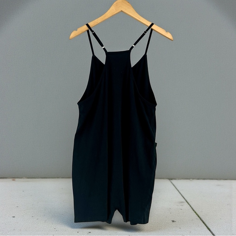 Black Romper Shorts Side Pockets Medium - Picture 2 of 2